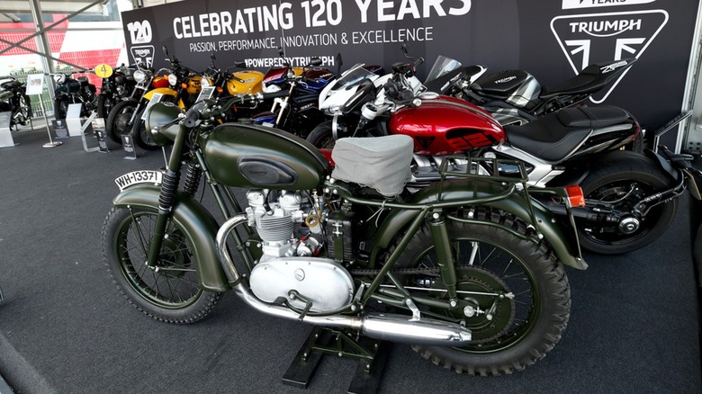 A TR6 Trophy at Silverstone race track