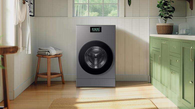 Samsung AI washer in laundry room