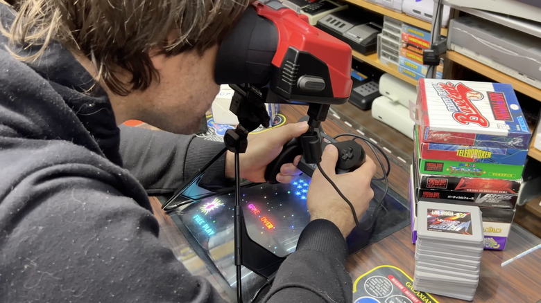 YouTuber James Channel playing with a Nintendo Virtual Boy