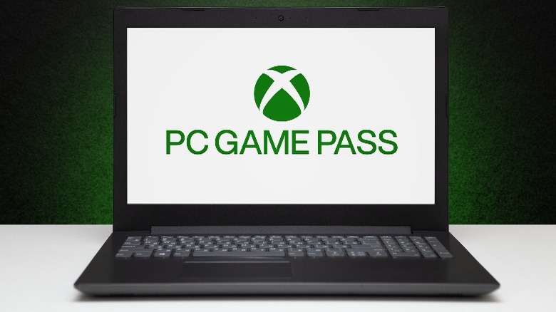 PC Game Pass logo on laptop