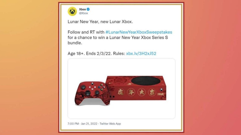 Xbox lunar contest tweet