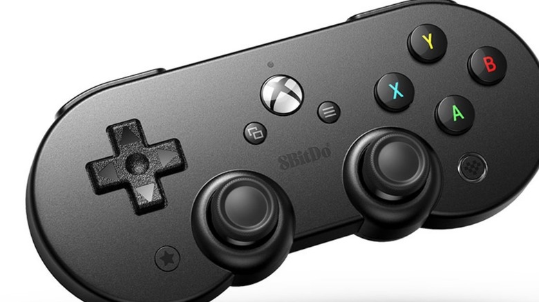 A black 8BitDo SN30 Pro controller.