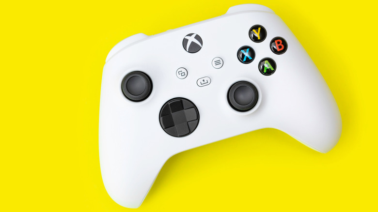 Xbox controller against yellow background