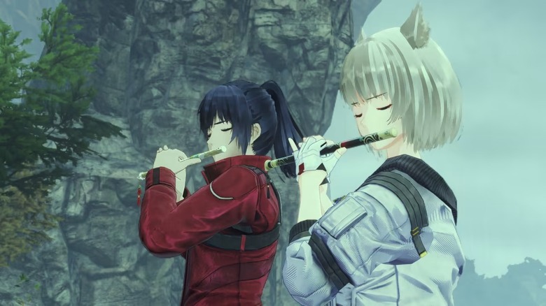 Xenoblade Chronicles 3 protagonists playing flute