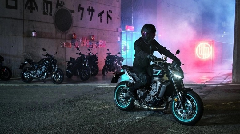 2024 Yamaha MT-09 with colored background