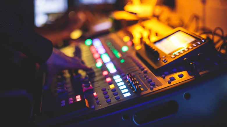 Mixing console in a live stage environment