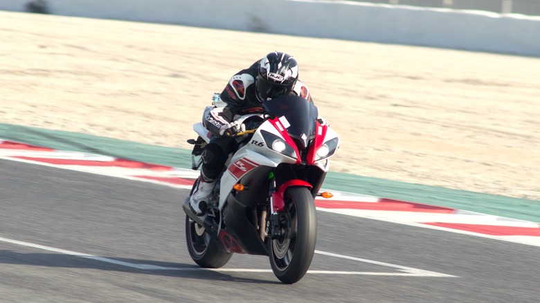 R6 speeding around a track