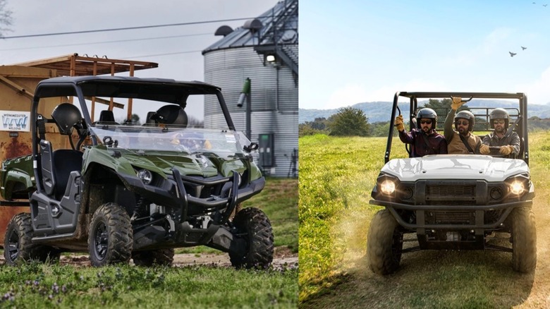 Viking and Mule off-road vehicles side by side