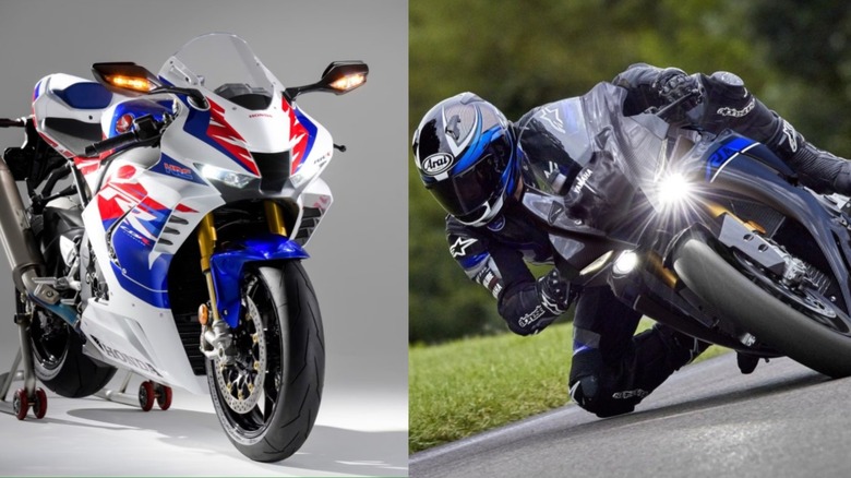 Split Image Honda Fireblade and Yamaha YZF-R1M