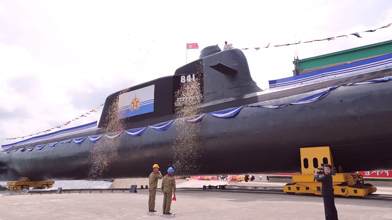 DPRK nuclear submarine being moved