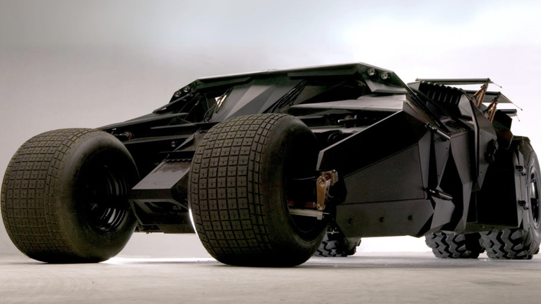 An official replica of the Tumbler Batmobile car.