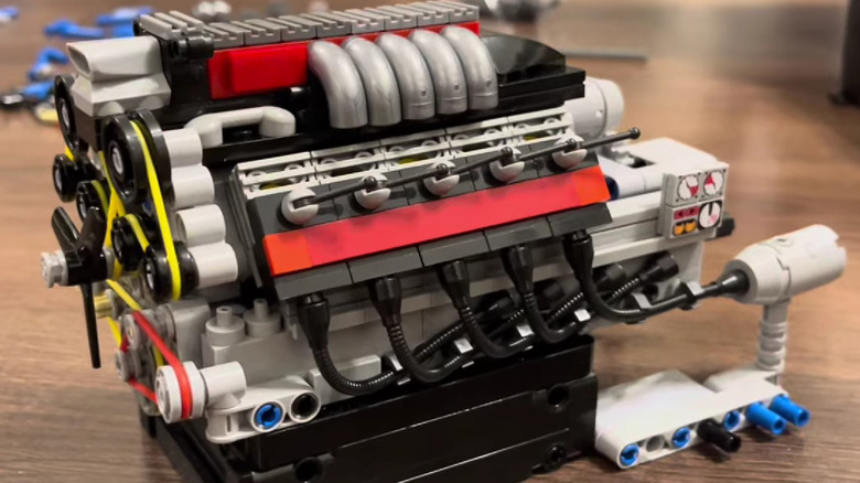 V10 engine made from Legos