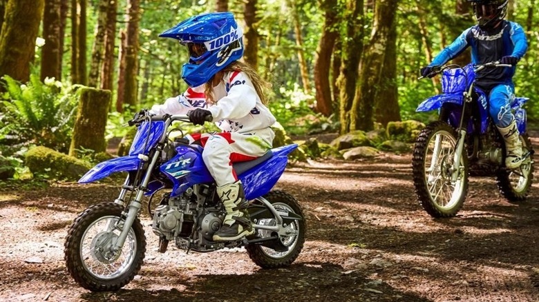 Young rider on a Yamaha TT-R50E