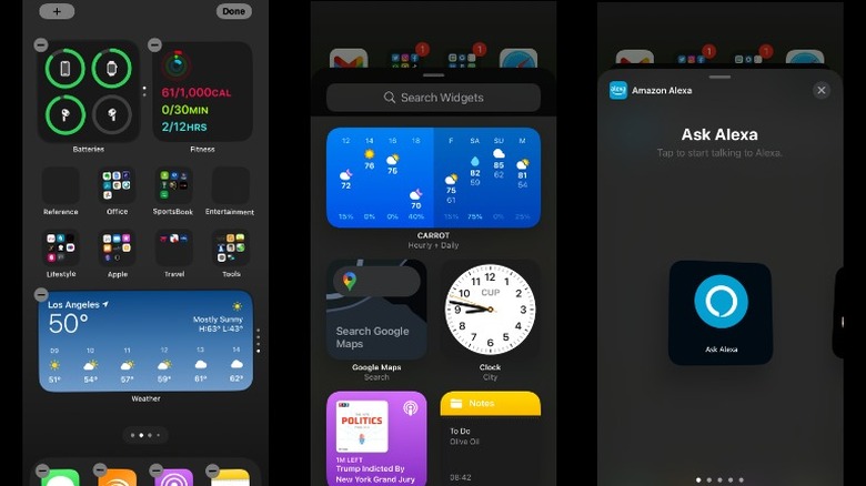 iphone screenshots adding alexa widget
