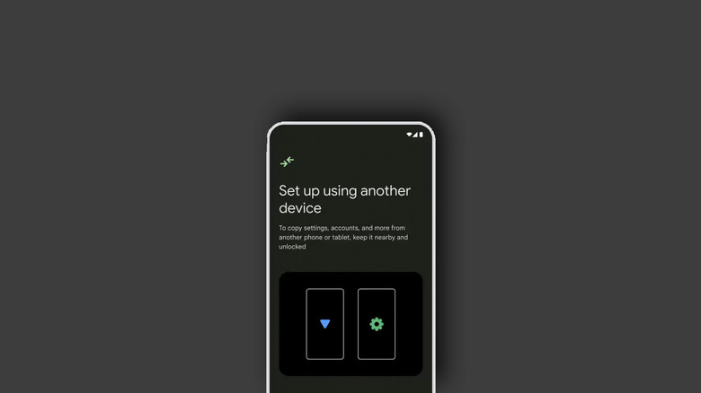 Android setup screen