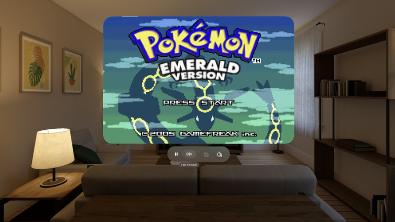 Pokemon Emerald title screen on Vision Pro