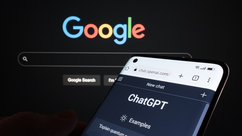 Illustration of ChatGPT and Google 