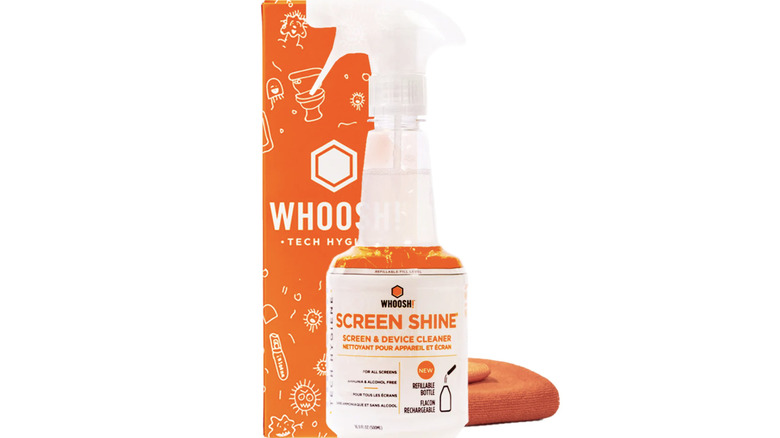 bottle of whoosh with cloth