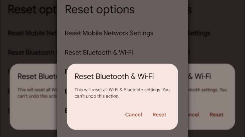 Reset network settings Android