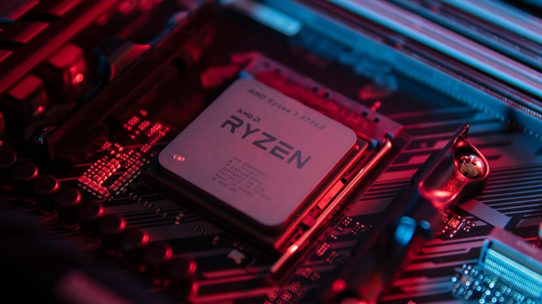 AMD Ryzen chip in motherboard