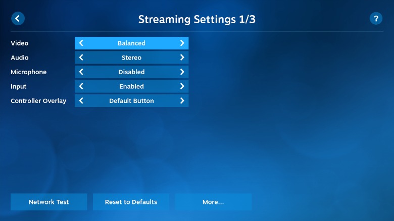 Steam Link streaming settings