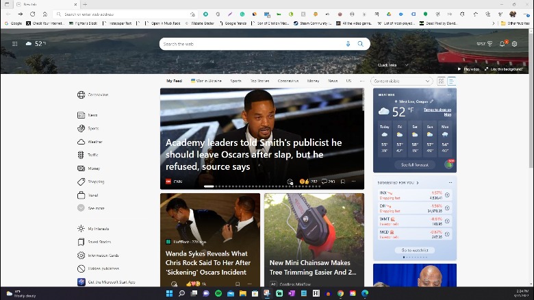 Microsoft Edge home tab