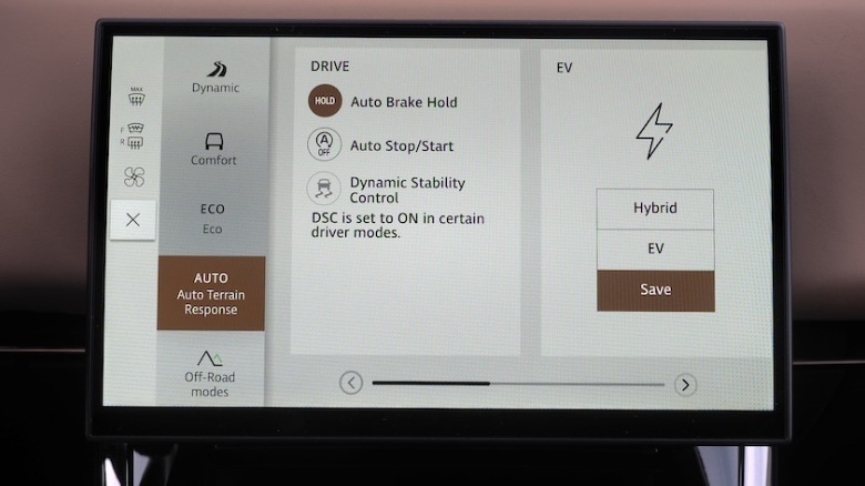 Electric drive settings