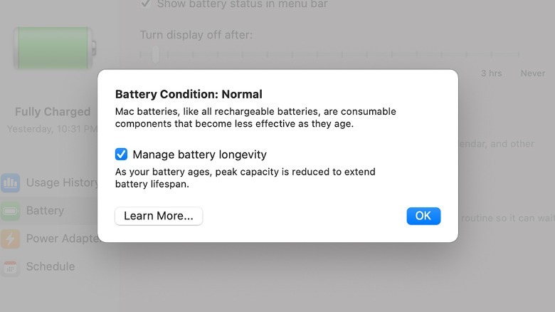 MacBook battery health