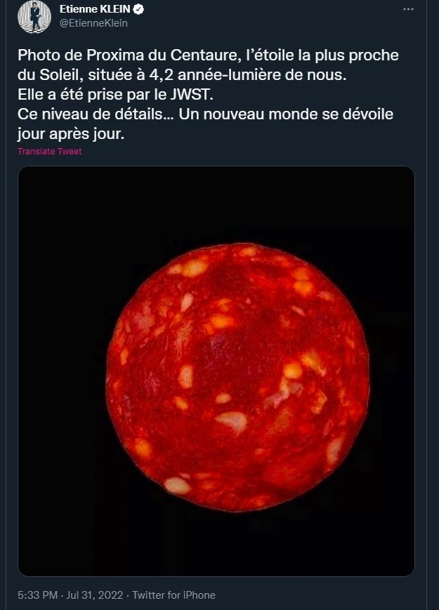 Étienne Klein tweet