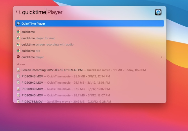 Quicktime Player Spotlight Search