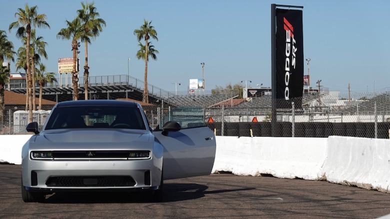 Dodge Charger Daytona with door open at track