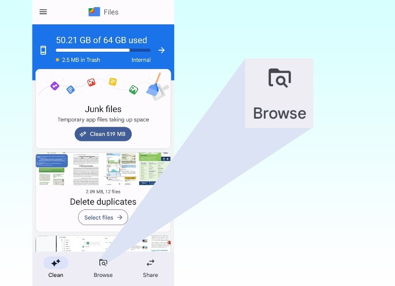 Google Files browse icon