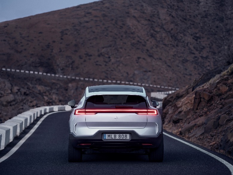 Polestar 3 rear view on road