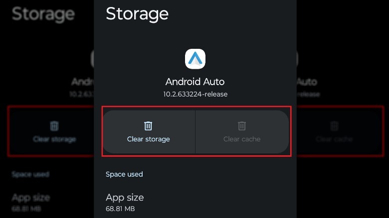 Android Auto app storage