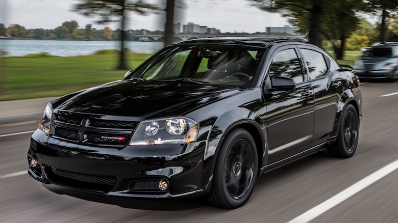 Dodge Avenger driving on road