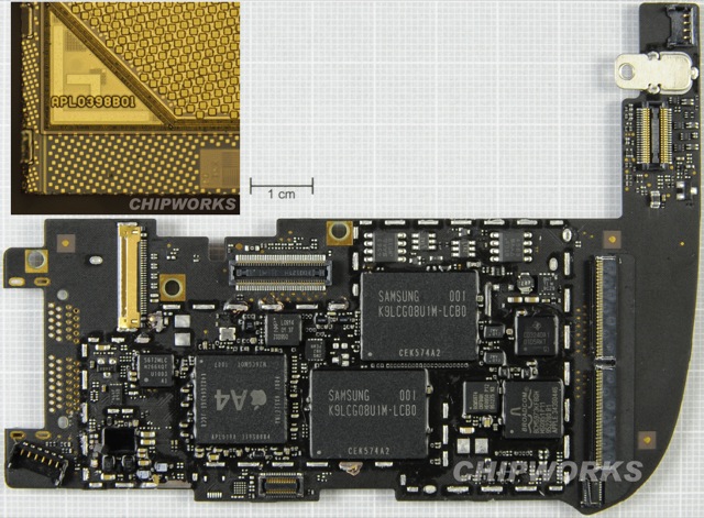 Apple A4 chip dissected by Chipworks: Cortex A8 in package 