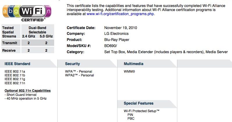 Lg 690 Blu Ray Player First To Get Wi Fi Direct Certified Slashgear
