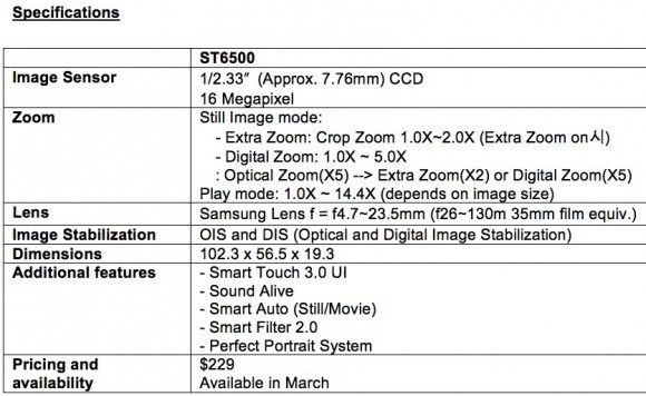 samsung smt800 specs