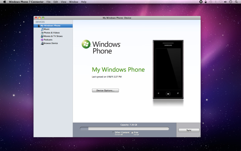 windows phone sync app for mac
