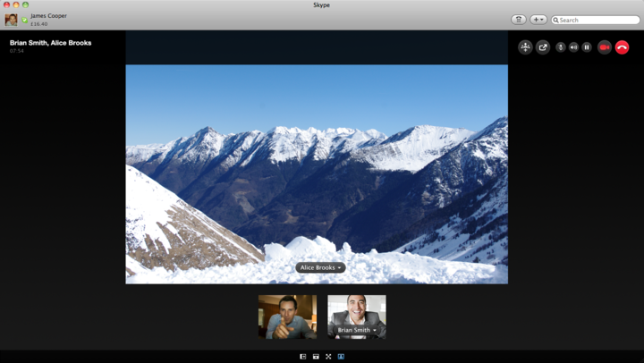 software to make my mac skype show 2 people split on screen for video conferencing