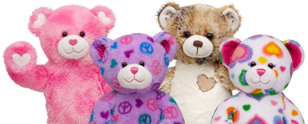 build a bear colorful hearts teddy