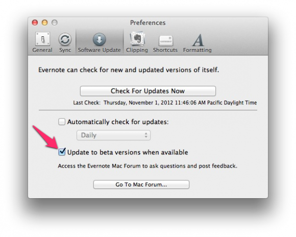 evernote for mac update changes