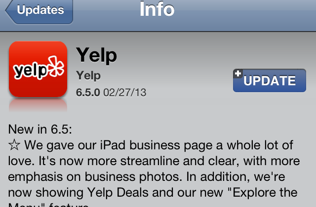 yelp app not showing all pictures