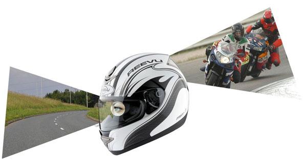 Reevu shows off the world's first rear vision motorcycle helmet system