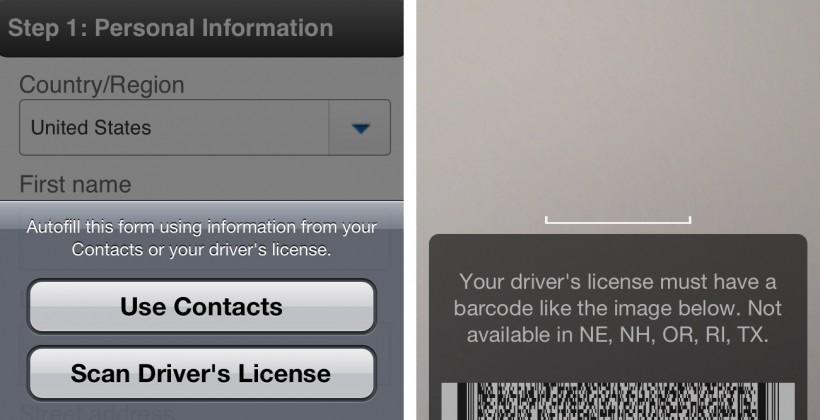drivers license barcode scanner iphone