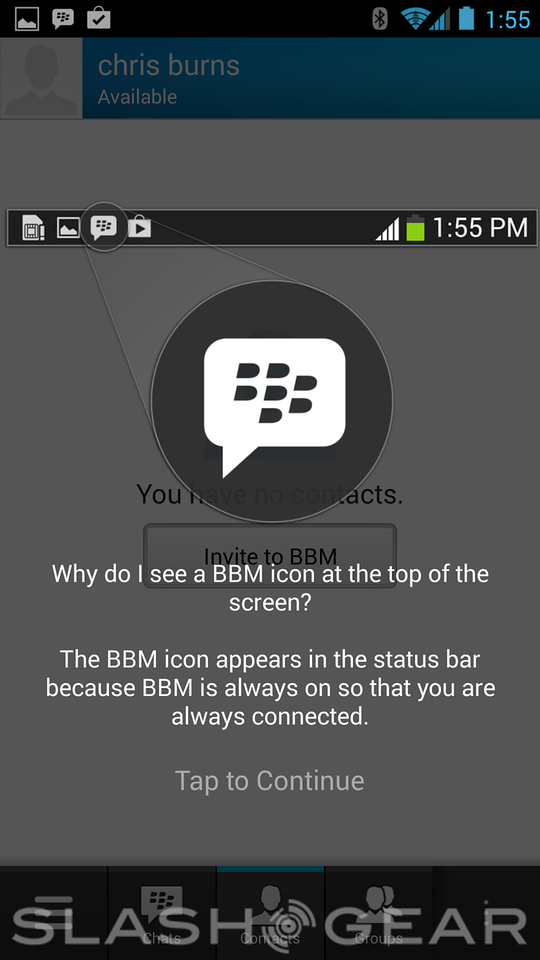 BBM Android And IOS Apps Hands-on - SlashGear