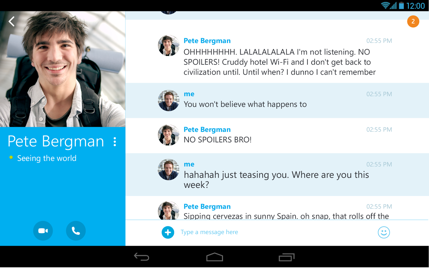 is skype free on android tablet