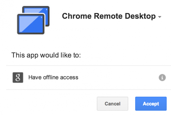 chrome remote desktop extended access permissions
