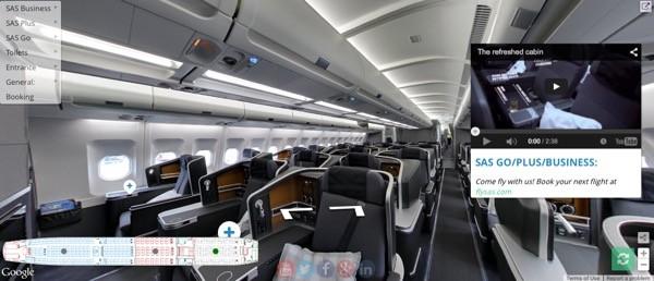 You Can Tour Sas New Long Haul Airplane Cabin With Street View