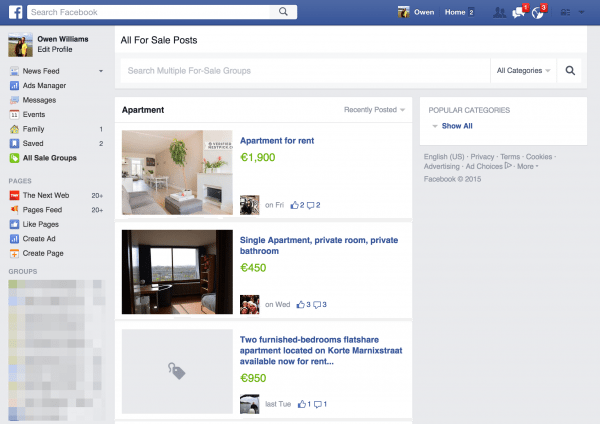 Facebook Delves Into Online Garage Sales With Improved Search